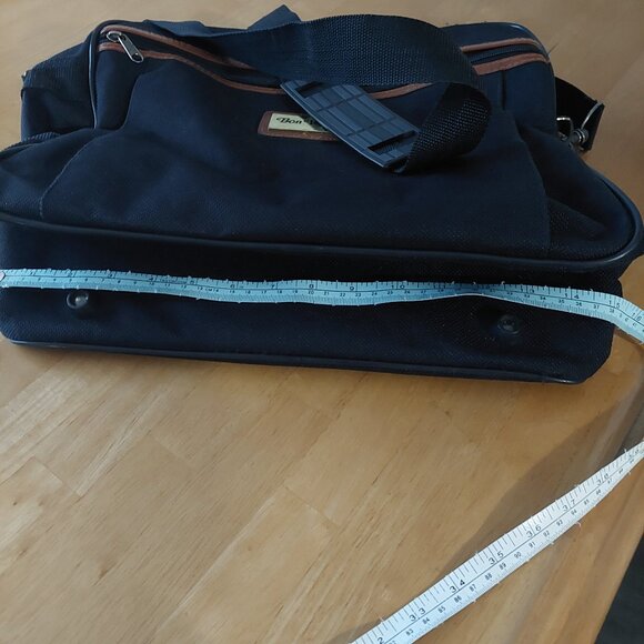 Vintage Bon Voyage Paris Carry On Trave Bag- Black with Brown Trim - Picture 9 of 10